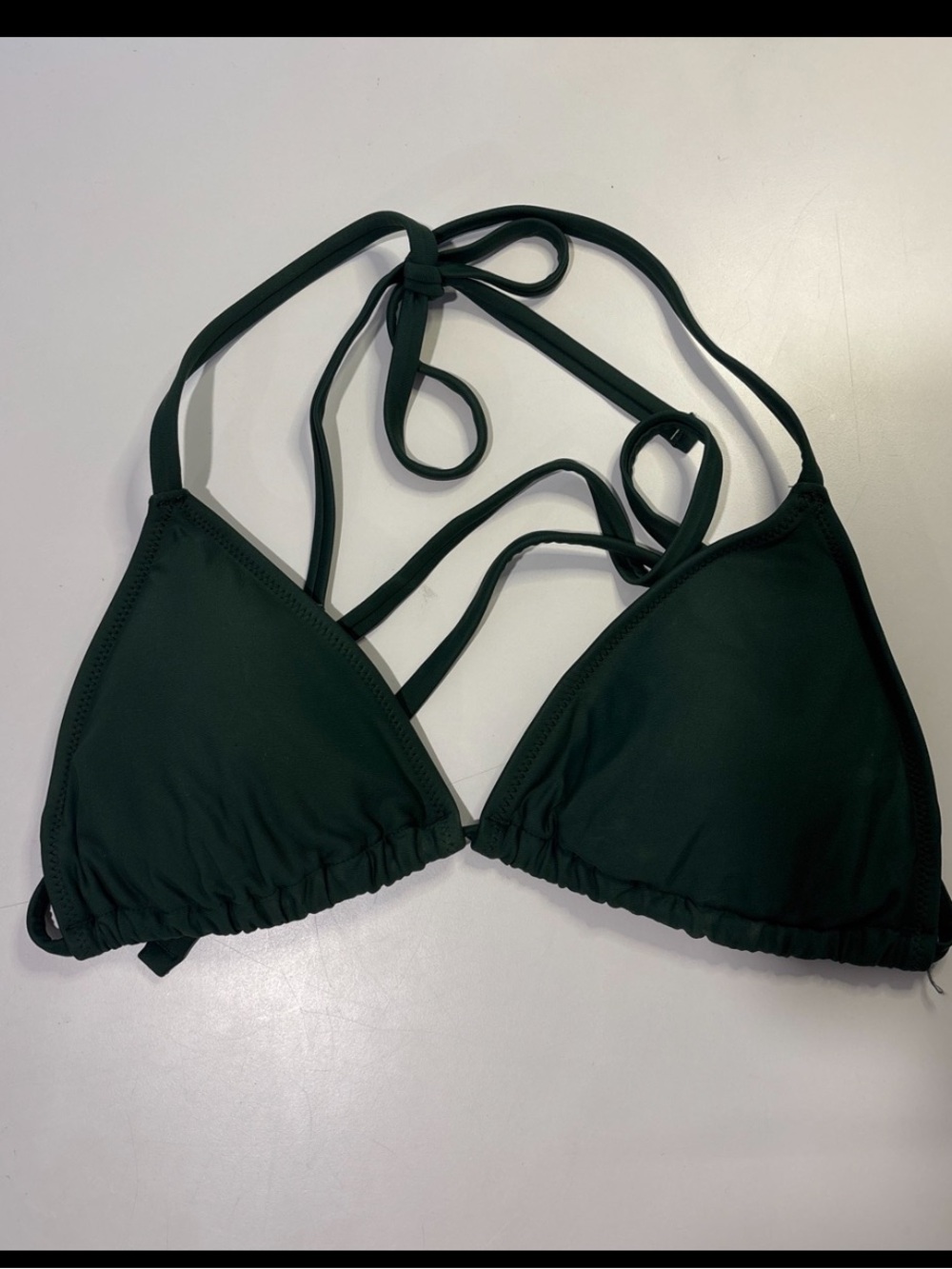 Women’s Dark Green Triangle Bikini Top
